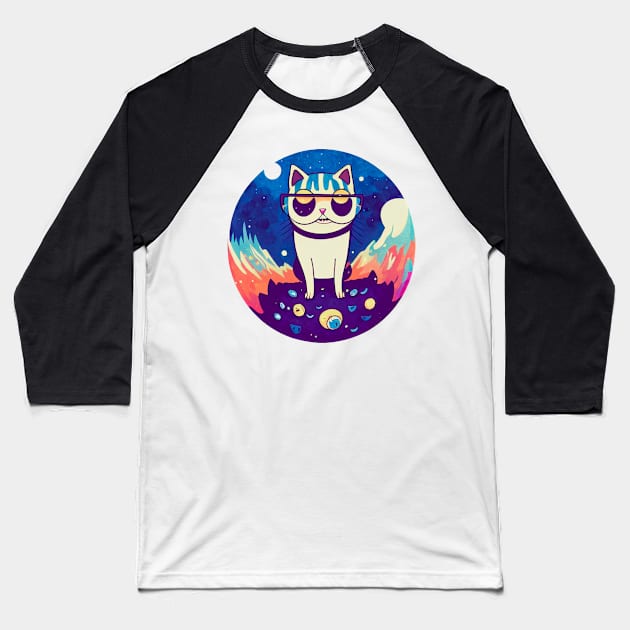 Cat sticker styles Galaxy Baseball T-Shirt by ComicsFactory